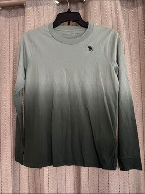 Kids Abercrombie & Fitch Green Ombre Long-Sleeve Crewneck Tee